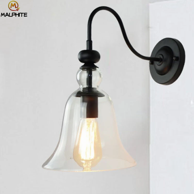 

American Simple Wall Lamp Loudspeaker Bedroom Bedside Living Room Wall Light Home Decorative Color Glass Lamp Wall Luminaires