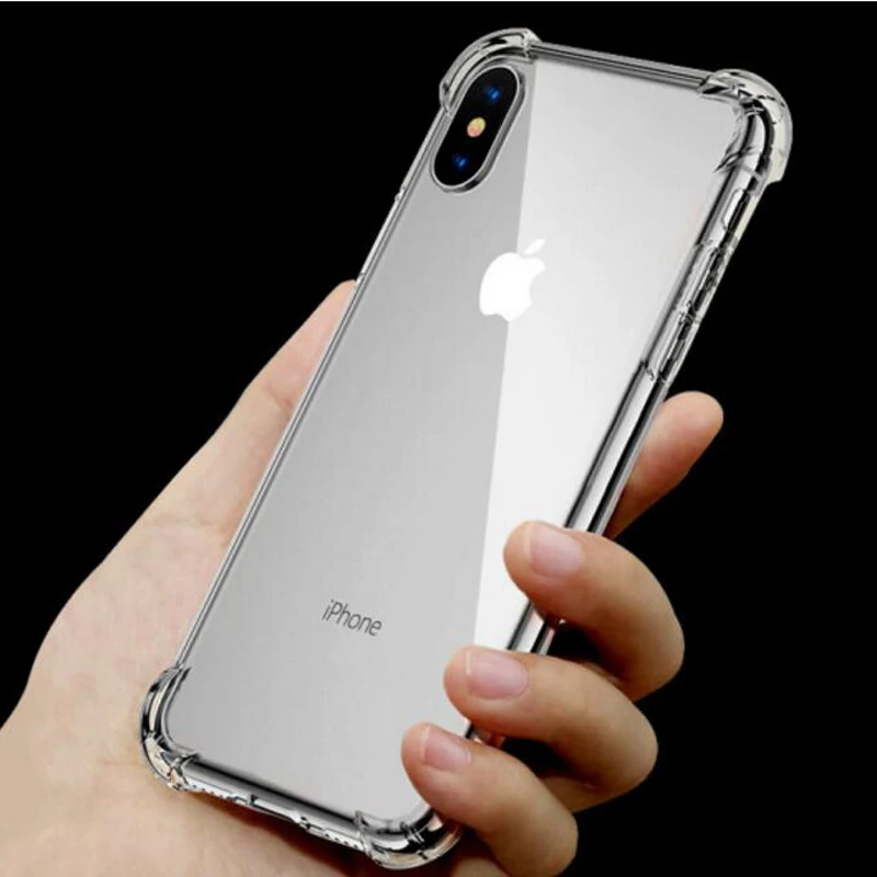 Прозрачный мягкий чехол из ТПУ для iPhone X 7 8Plus 6 6S Plus 5 SE силиконовая подушка