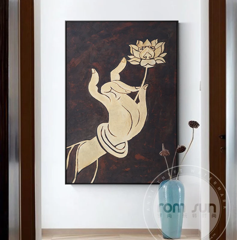 Из мультфильма Холодное сердце Будды Холст с цветком лотоса живопись новый