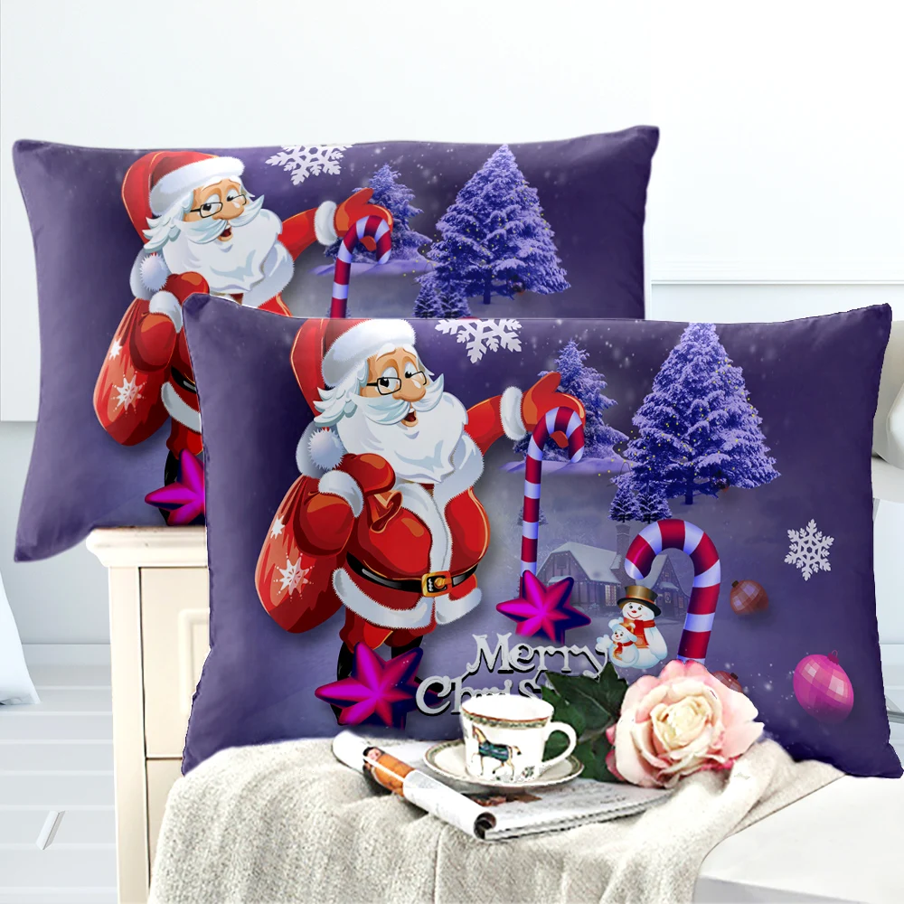 

Green Cartoon Pillowcase Christmas Festival Gift Pillow Case New Year Bedroom 100% Polyester Bedclothes Pillow Cover P45