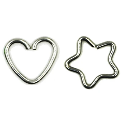 2 шт Daith сердце кольцо звезда форма ушной хрящ орбитальные Спиральные серьги поддельные трагус Пирсинг обруч уха шпильки губы Нос Кольца ювелирные изделия - Окраска металла: Silver Mixed 2 shape
