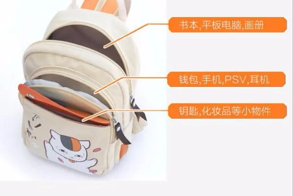 1 шт. рюкзак с аниме мангой Natsume Yuujinchou Холщовая Сумка на плечо детские школьные