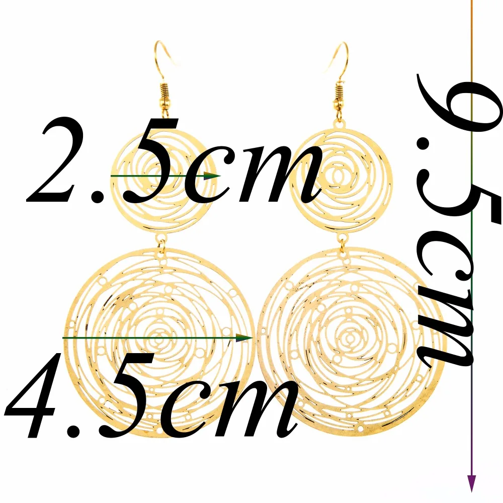 2017 Новый дизайн женские золотистые цвета длинные падение Круг Круглый Роза