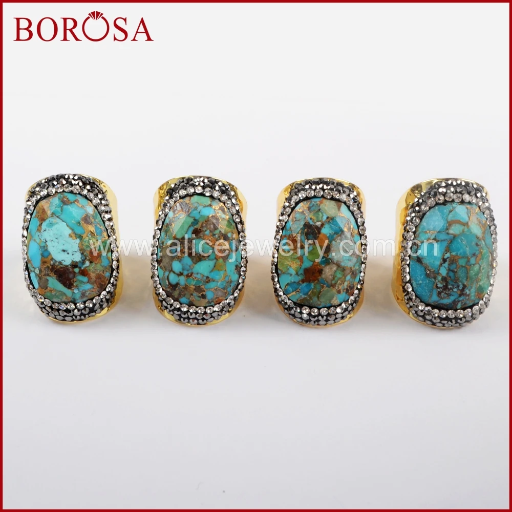 BOROSA агат ювелирные изделия из жемчуга 5/10 шт. натуральный синий камень Золотое