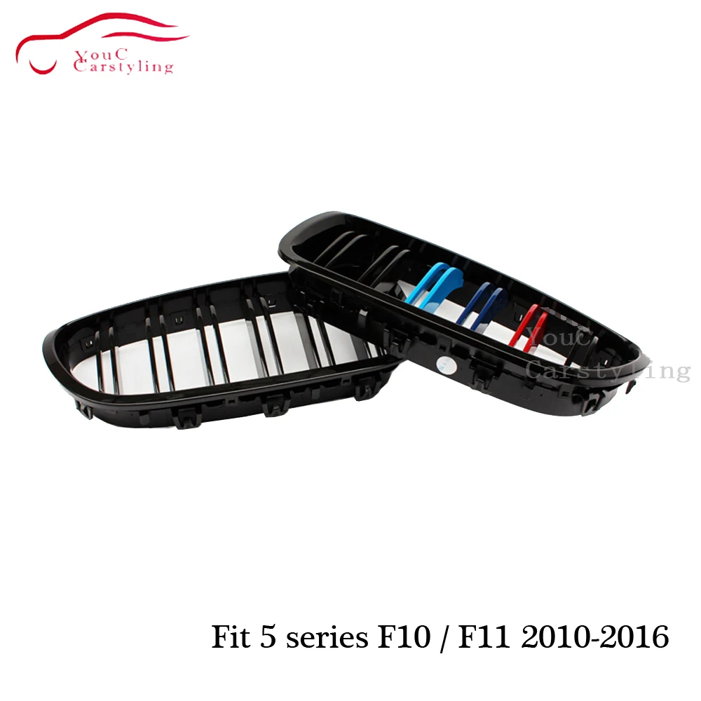 2-slat M color ABS решетка для BMW 5 Series F10 F11 передний бампер почек сменный радиатор 2010 - 2016