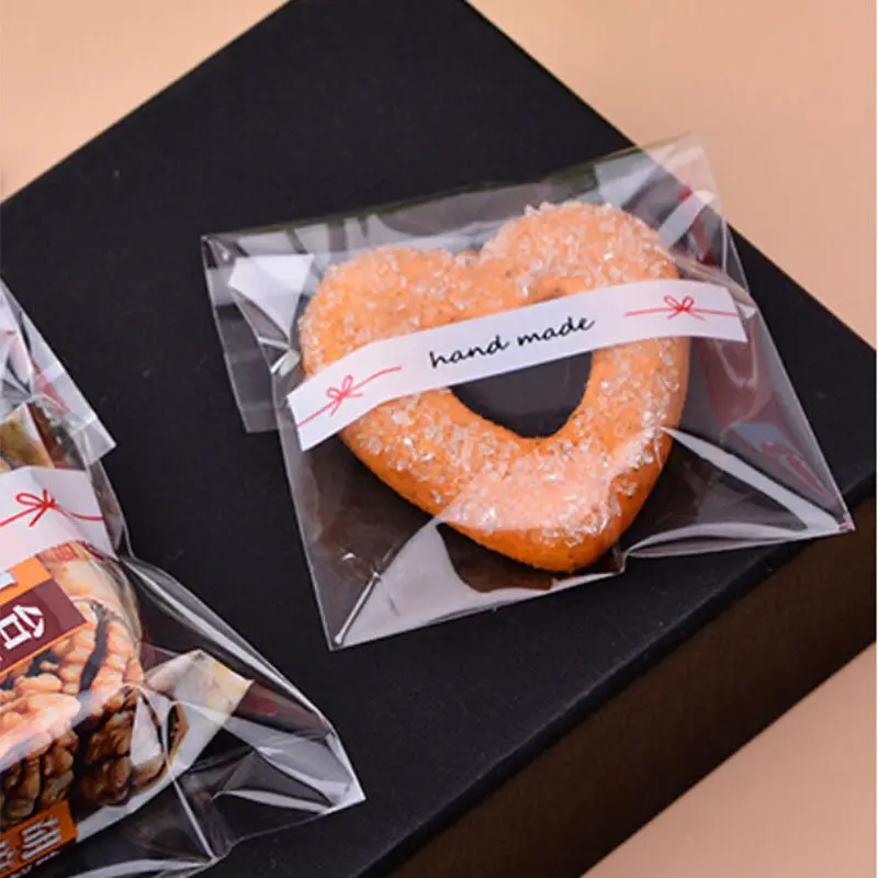 100 шт./упаковка Новые мини-банты из кружева, прозрачная упаковка для подарков Opp-пакеты с клеевым слоем для конфет, печенья и т.д.