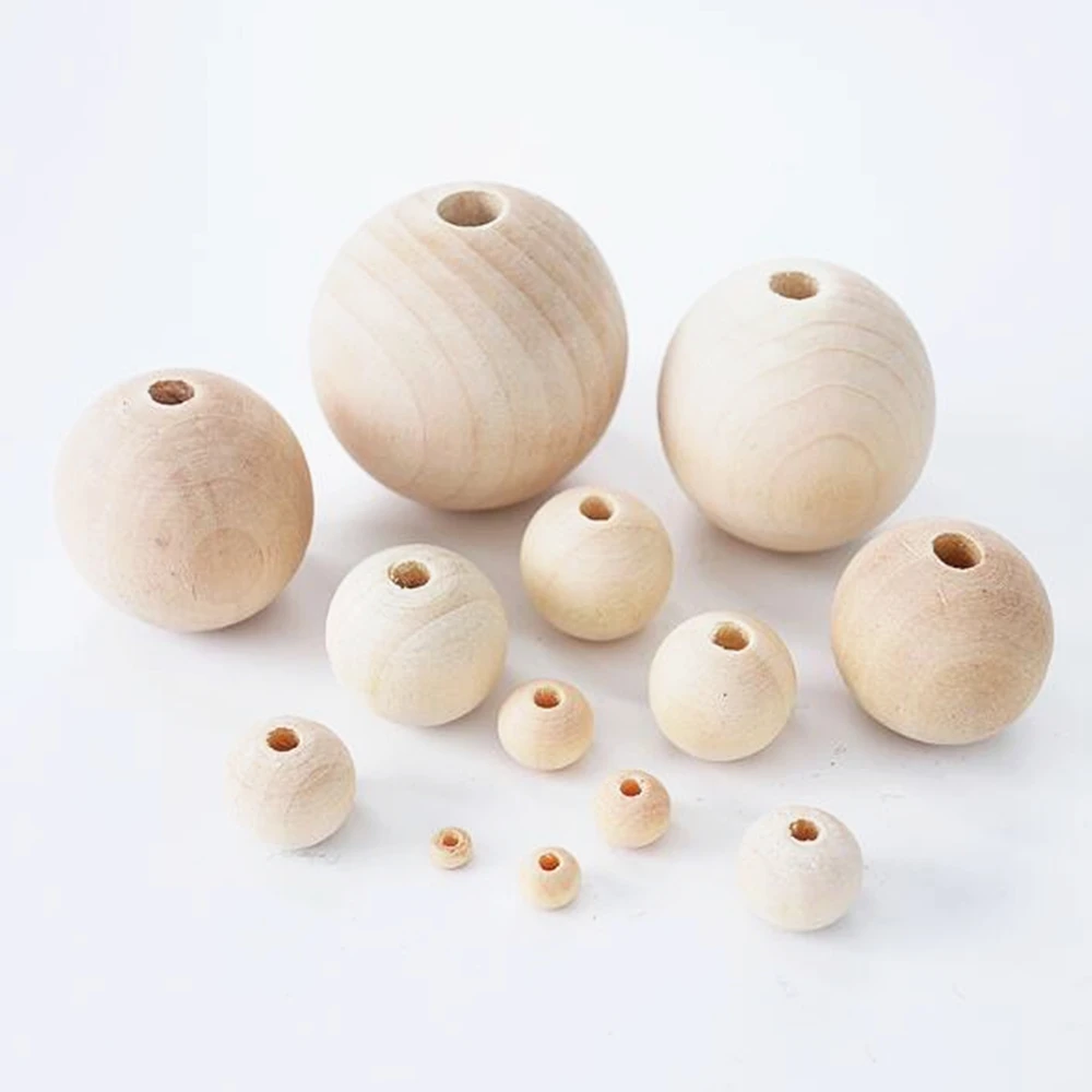 Натуральный шар круглые деревянные бусины сделай сам изготовление ювелирных