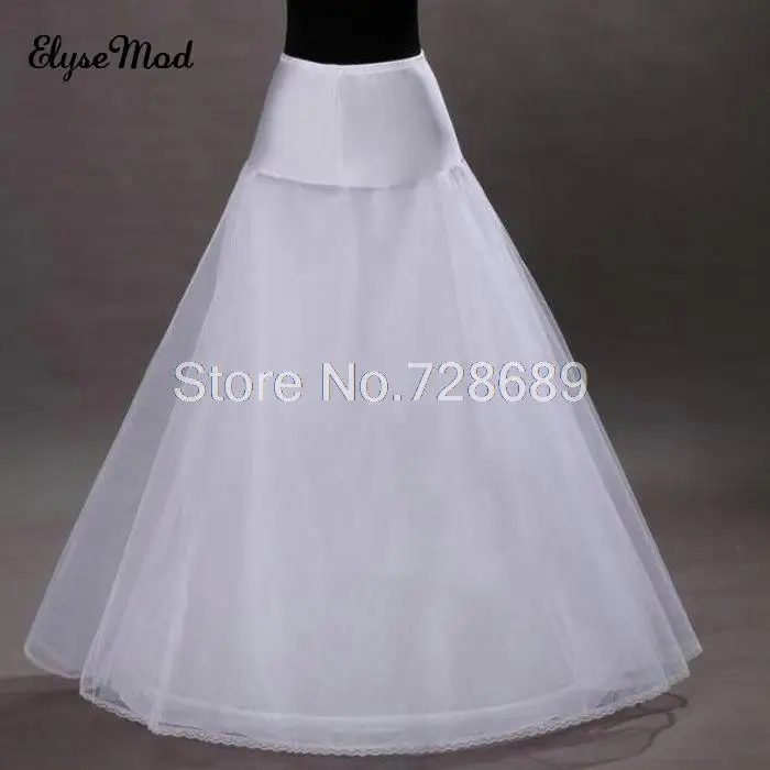 

High Quality A Line 1-hoop 2-layer Tulle Wedding Bridal Petticoat Underskirt Crinolines for Wedding Petticoats