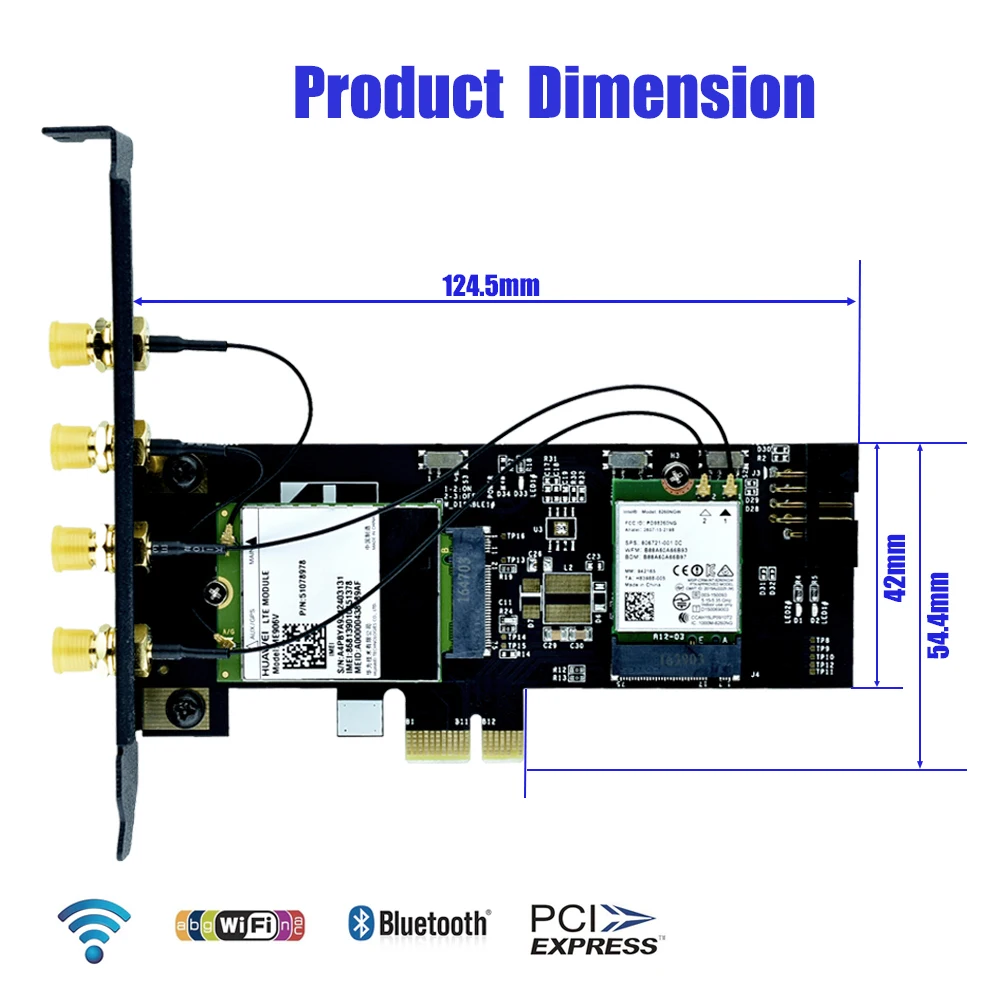 ПК Wifi адаптер NGFF M.2 ключ B и A к PCIe X1 сетевая карта с слотом для sim карты 5dBi WiFi антенна