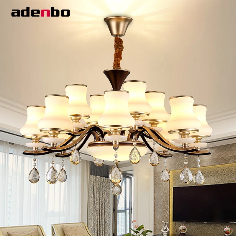 Роскошные Современные хрустальные Люстры кованого железа LED люстра Освещение