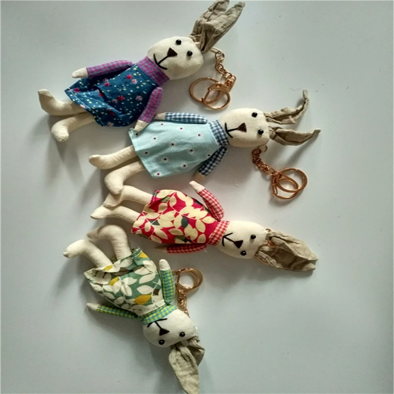 Новинка 2019 хлопковая льняная игрушка ручной работы с кроликом брелок из