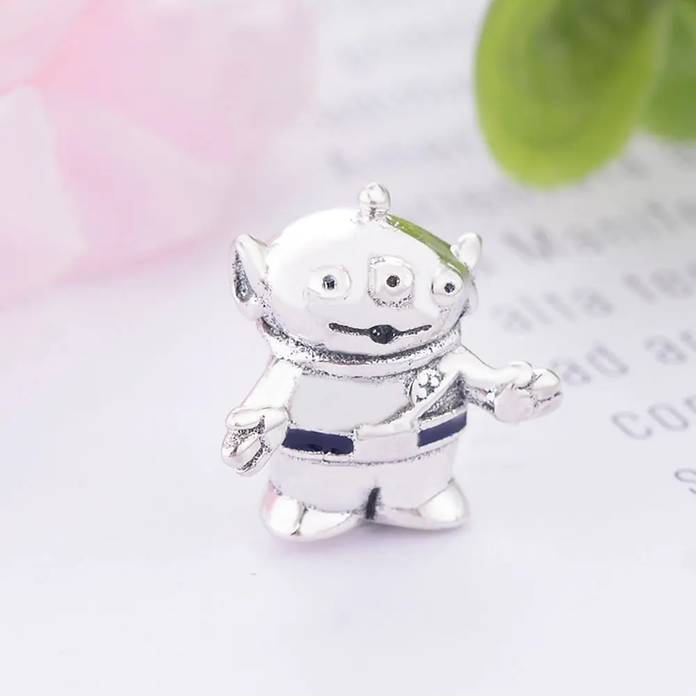 Стерлингового серебра 925 пробы летние Pixar игрушечные инопланетяне Бусины Подходят Pandora браслет для женщин Европейский стиль ювелирные изделия