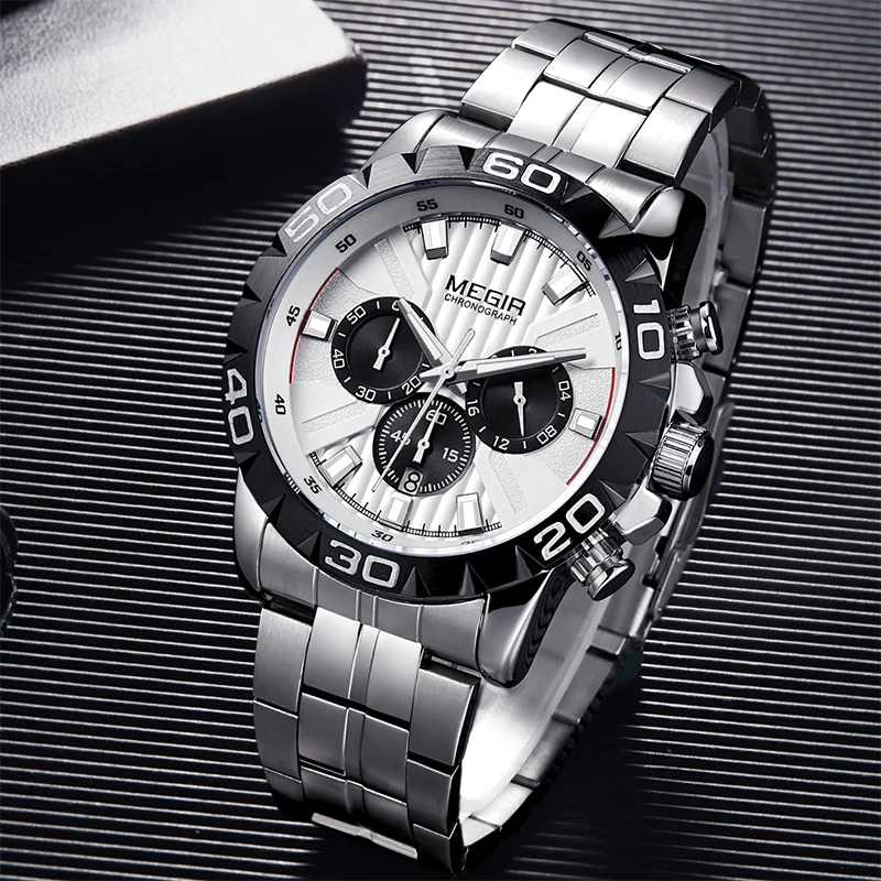 Часы MEGIR мужские модные кварцевые деловые аналоговые наручные часы из