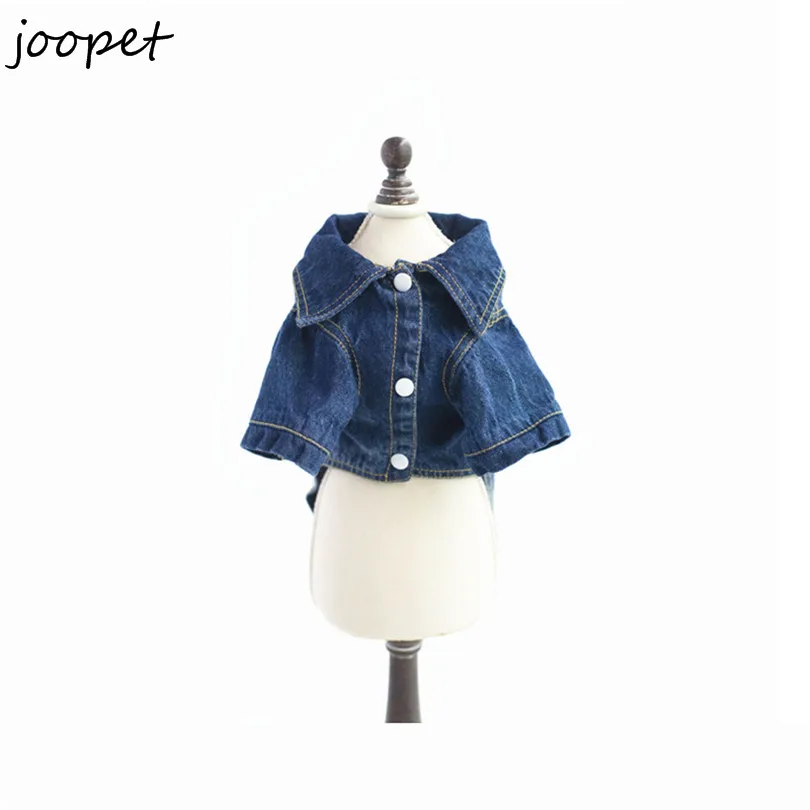 Модная Джинсовая куртка для собак на весну одежда домашних питомцев животных