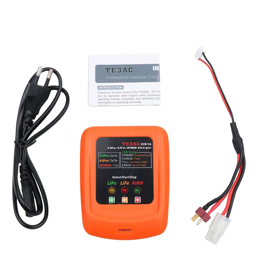 Kebidu TE3AC 25 Вт/3A профессиональное зарядное устройство LiPo Balance для 2 S 3 LiPo/2 LiFe/1 8 NiMH