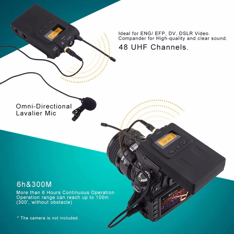 BOYA BY WM6 UHF Беспроводные ПЕТЛИЧНЫЕ микрофонные системы для DSLR