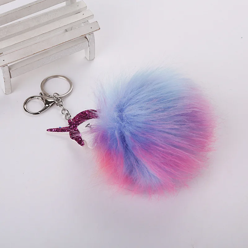 1Pcs Animal Unicorn Fur Keychain For Men Women Bag Car Ornament Phone Key Chain Kids Birthday Wedding Party Favors Gifts | Дом и сад
