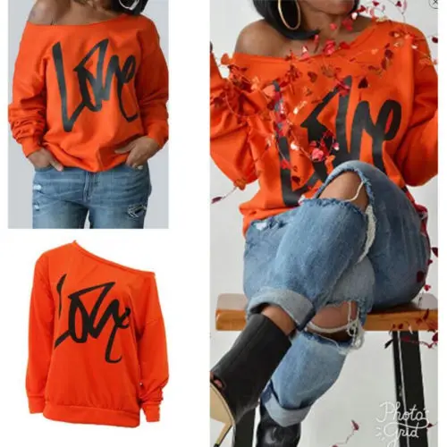 

2017 Женская Повседневная Свободная Толстовка с открытыми плечами, пуловер, мешковатый худи