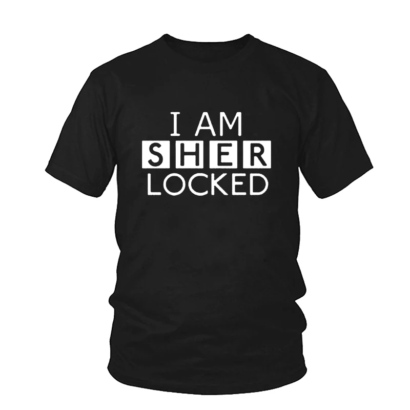 Женская Повседневная футболка с коротким рукавом I Am Sherlocked Fandom модная уличная