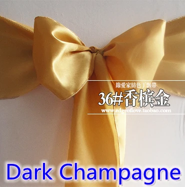 Темный цвет шампанского атласный пояс для стула свадебное украшение галстук