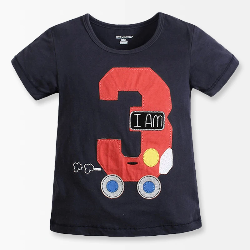 Number Series No. 3 print Baby Boys t shirt Cartoon Car Toddler Boy Shirts Kids clothes 2017 Tops Tees Children's Clothing | Мать и