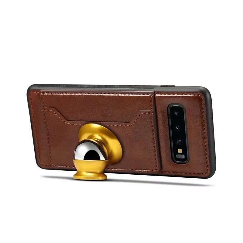 Чехол для Samsung Galaxy S10 задняя крышка Plus магнит искусственная кожа слот карт