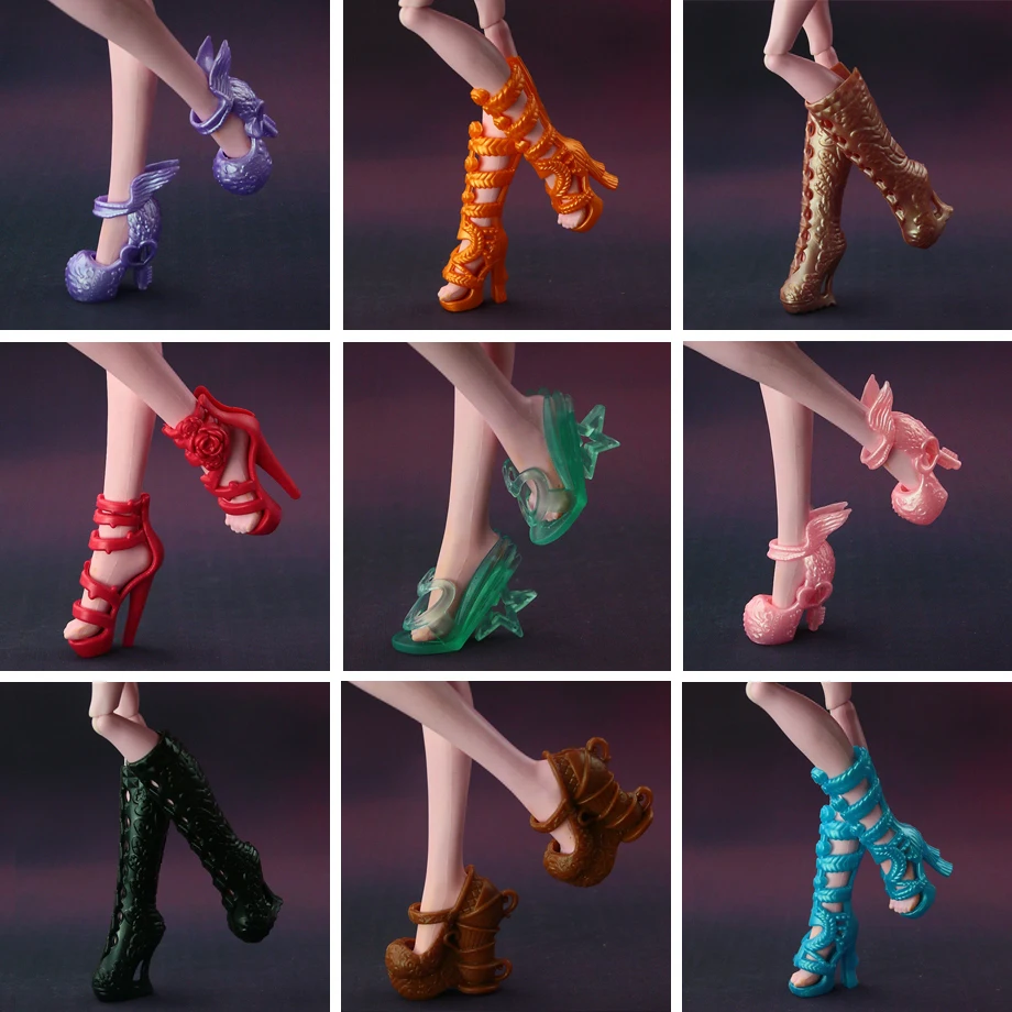 5 пар/лот Новинка Модная обувь для кукол монстров высокого качества Длинные