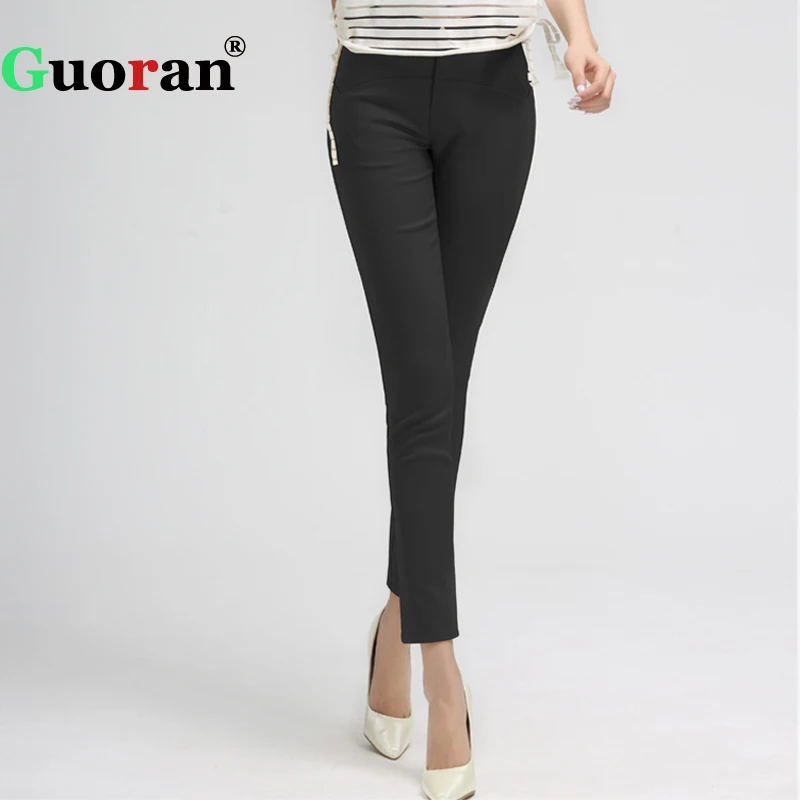 {Guoran} женские узкие брюки офисные повседневная обувь ботильоны длина мотобрюки 2XL