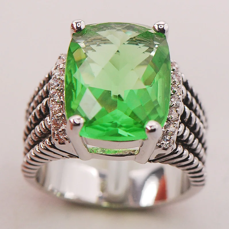 

Peridot Women 925 Sterling Silver Ring F778 Size 6 7 8 9 10