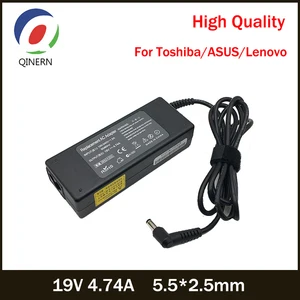 19v 4 74a 90w 5 52 5mm laptop charger power for asus toshibalenovo adapter a46c x43b a8j k52 u1 u3 s5 w3 w7 z3 notebook free global shipping