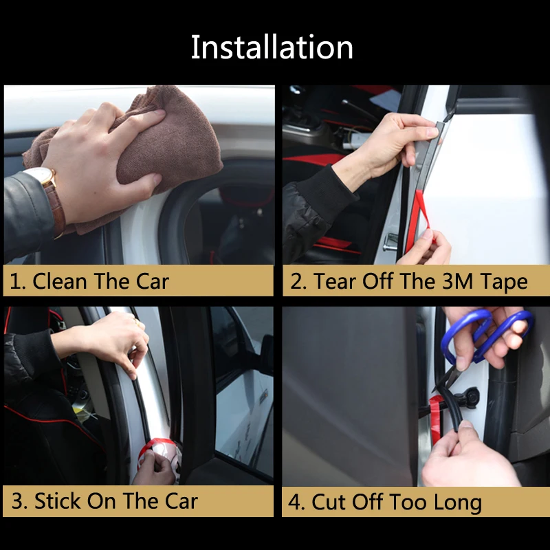 Автомобильные дверные уплотнительные полосы Стикеры звукоизоляция резиновые