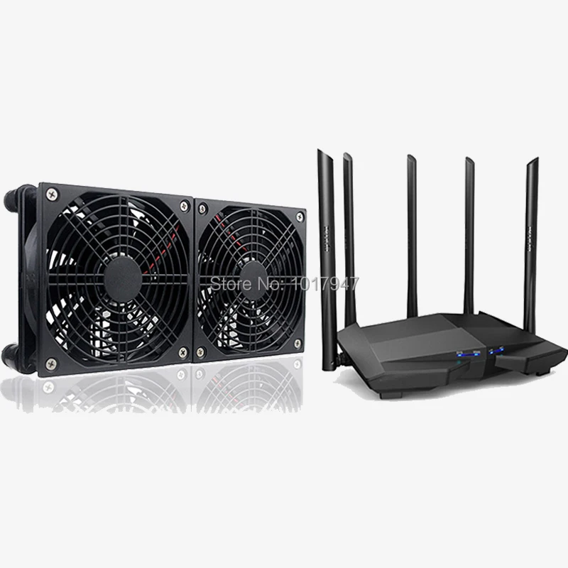 Wireless TV Box Router Cooling Fan Base Speed Controller Silent DC 5V USB 120mm 240mm Dual Cooler 12CM W/Screws Protective Net
