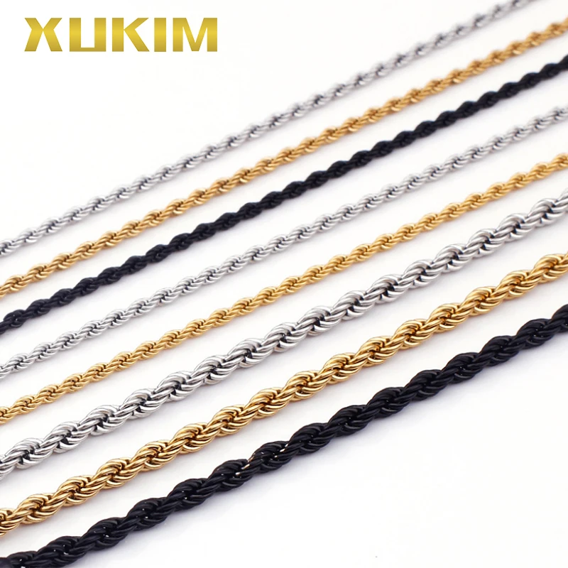 Мужское и женское ожерелье XCN214 Xukim золотое из титановой стали в стиле хип хоп с