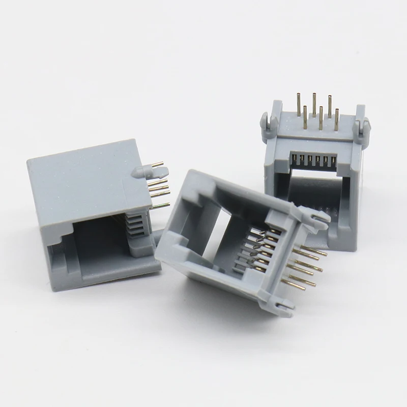 10 шт./лот розетка RJ12 телефон 90 градусов 6 контактный Кристальный Женский Разъем