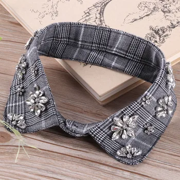 fake false shirt collar rhinestone beaded detachable collars for women decorative choker collar wholesale apparel accessories 3