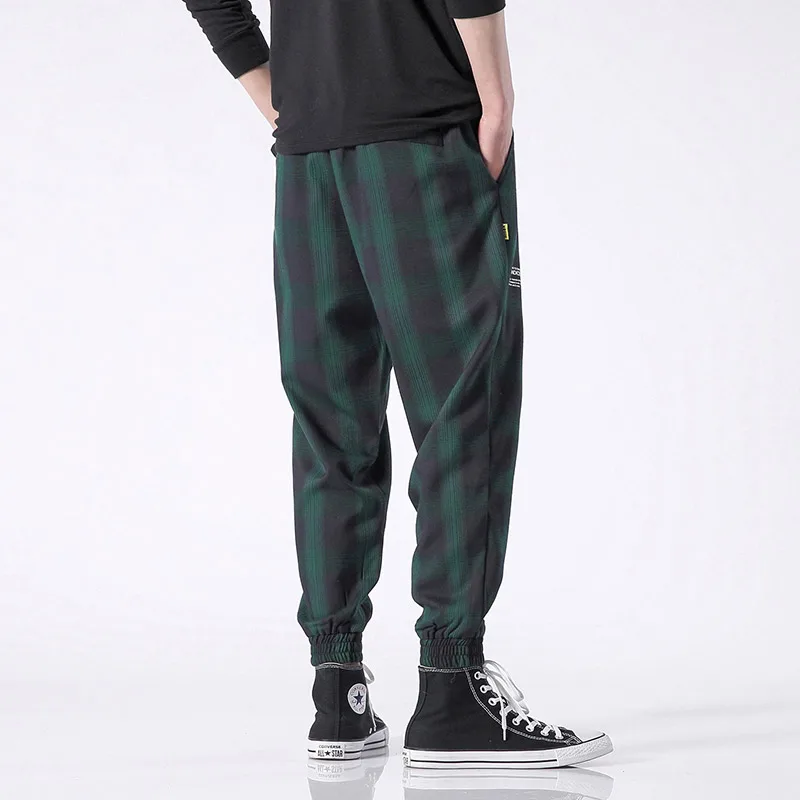 Мужские повседневные брюки в клетку стиле хип хоп для бега Мужская модная