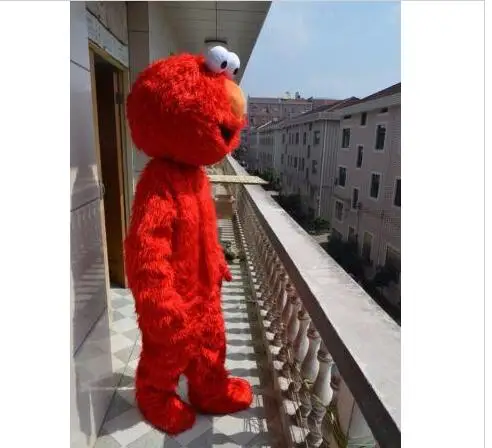 Горячая взрослый Elmo Красный монстр-талисман костюм для нарядной вечеринки платье костюм olome