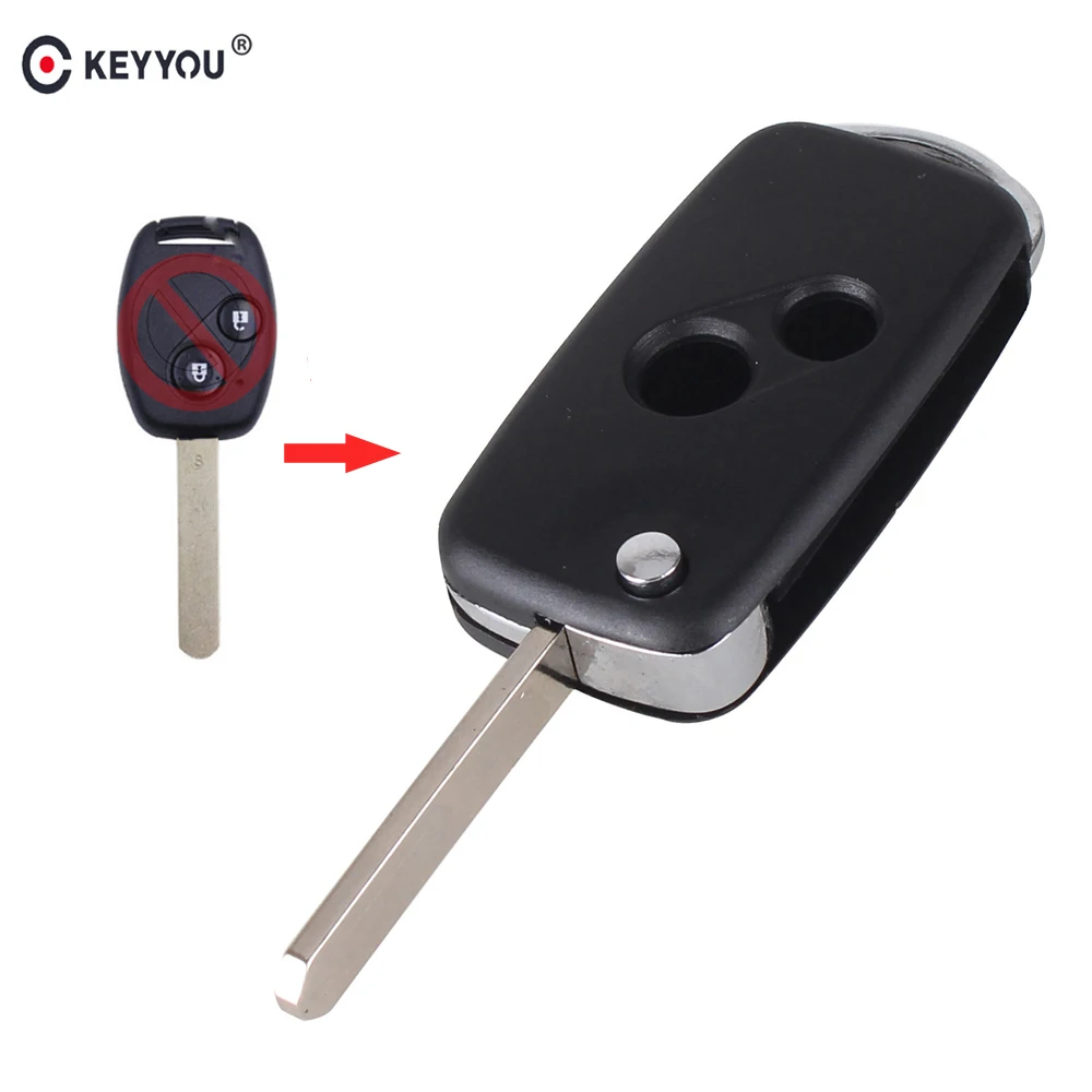 

KEYYOU модифицированный 2 кнопочный сменный Складной флип-чехол для автомобильного ключа для Honda Accord чехол брелока Дистанционного Управления ...