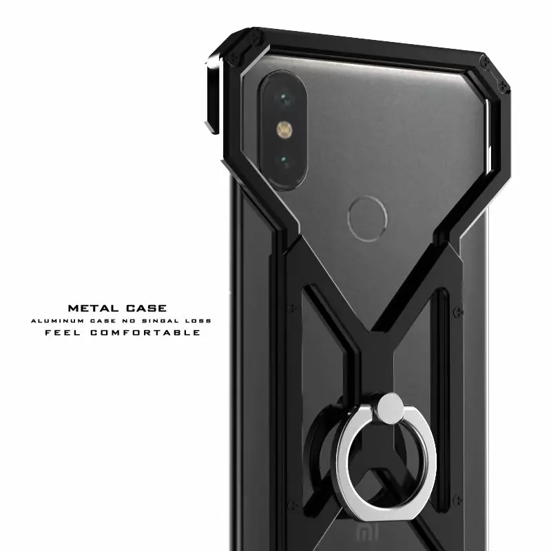 ring black Роскошный крутой чехол с человеком-пауком для Xiaomi Mi 6X5X5 6 5s Plus, металлический алюминиевый сплав, противоударный чехол-броня, противоударный чехол, Fundas Coque - Цвет: ring black