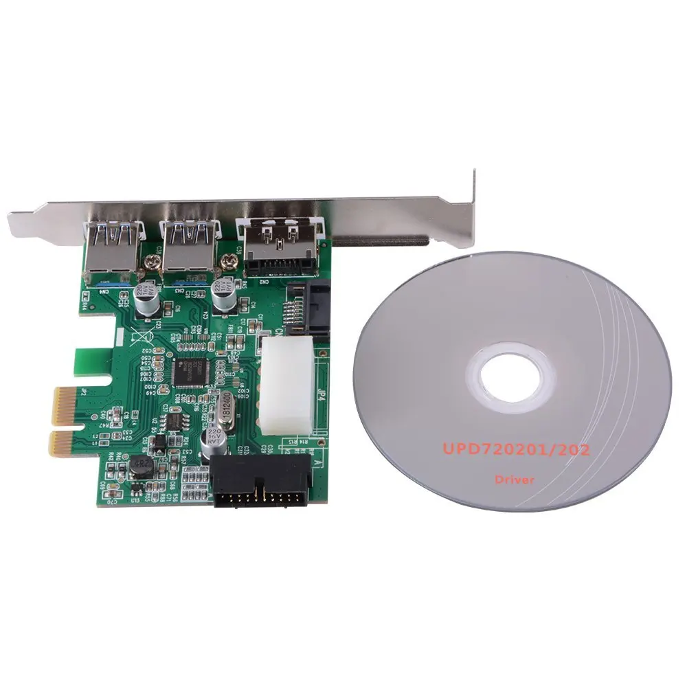 Плата расширения eSATA PCIe к двойному USB 3 0 и 1 порту адаптер контроллера