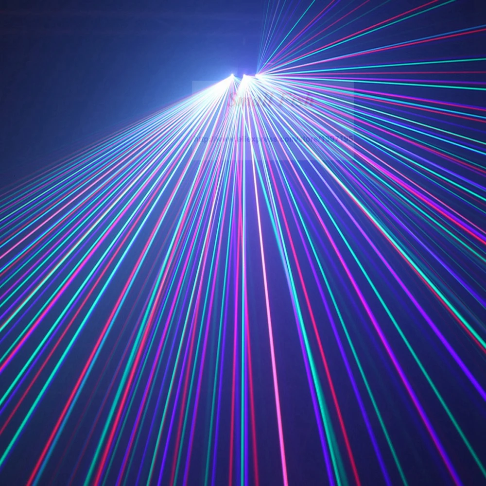 2Pcs/Lot RGB Full Color Scan 3 Lens Beam Laser Projector Lights DJ KTV Home Xmas Christmas Party Disco LED Stage Lighting | Освещение