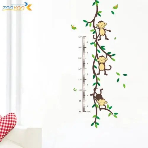 Виниловая наклейка на стену в виде обезьяны дерева лозы декор для детской