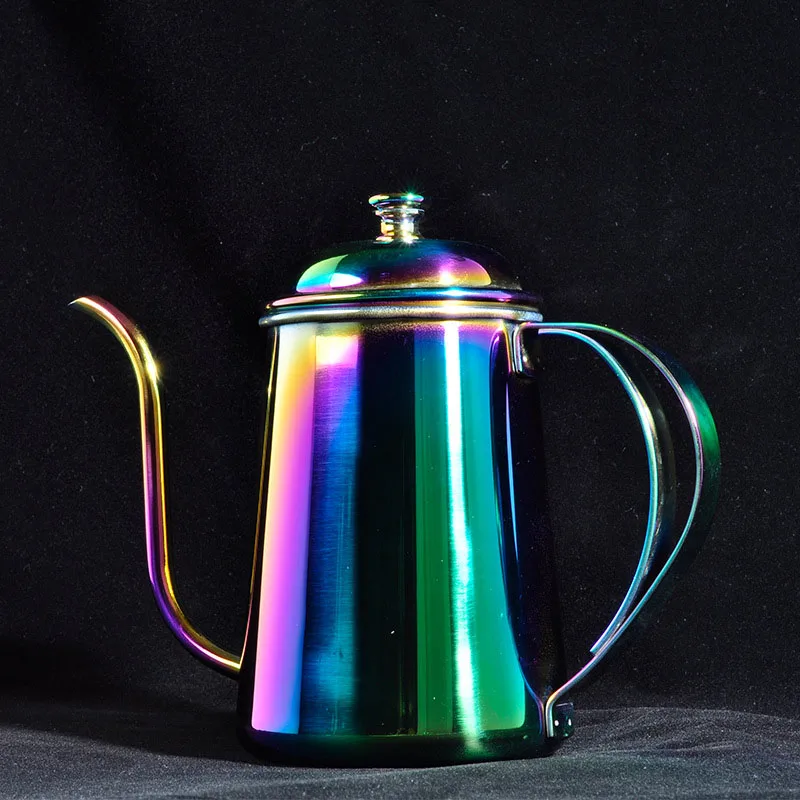 colorful Модный чайник из нержавеющей стали 650 мл, чайник для кофе, отеля, кафе, дома, чайник для мытья рук - Цвет: colorful