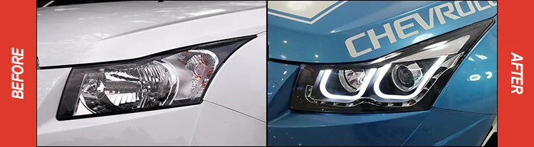 AKD авто стайлинг фары для Chevrolet Cruze седан 2009- фары светодиодный ходовые огни биксеноновые фары Противотуманные фары с ангельскими глазками