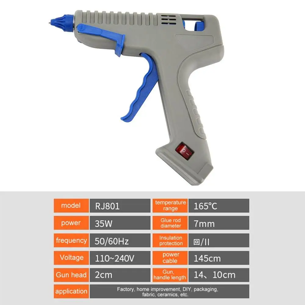 Великобритания Тип RJ801 30 Вт термоплавкий Клеевой пистолет с клеевой палкой для DIY