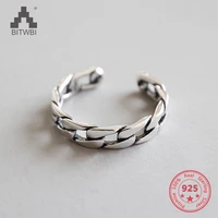 100 925 sterling silver punk ring cycle chain finger open rings fine couple jewelry