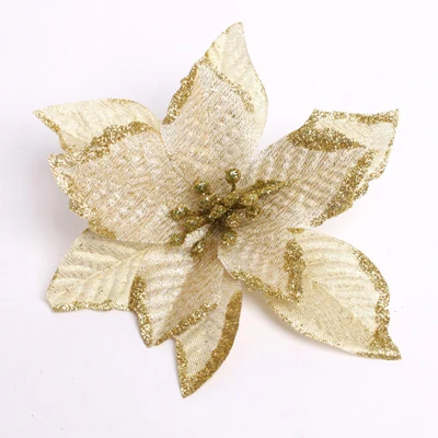 gold HAOCHU, 8 шт./лот, 13 см, Санта, искусственные рождественские цветы, украшения для дома, enfeite De Natal Navidad, елочные украшения - Цвет: gold