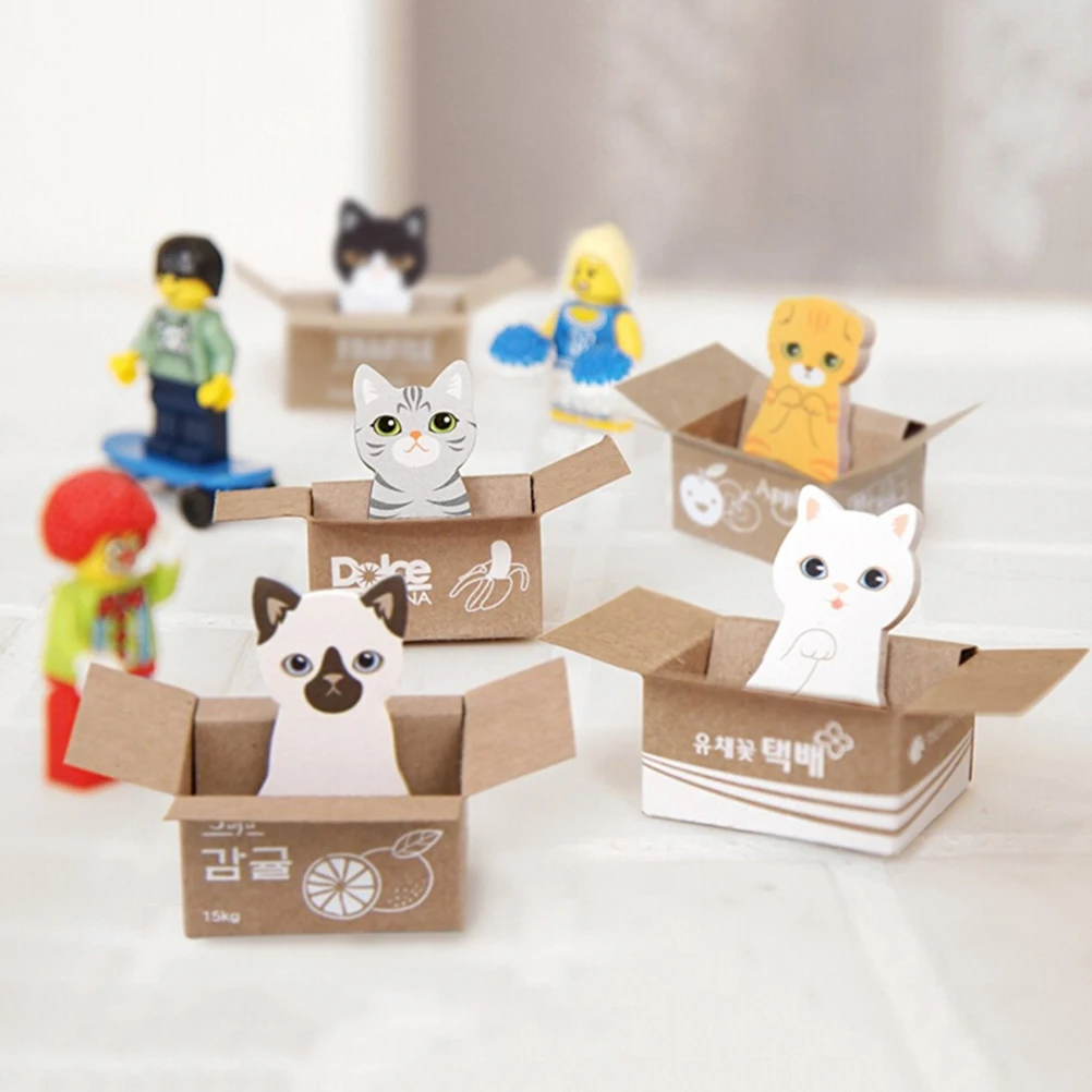 

Cute 3D Cartoon Korean Stationery Sticky Notes Kawaii Scrapbooking Cat Box Stickers Office School Supplies Memo Pad