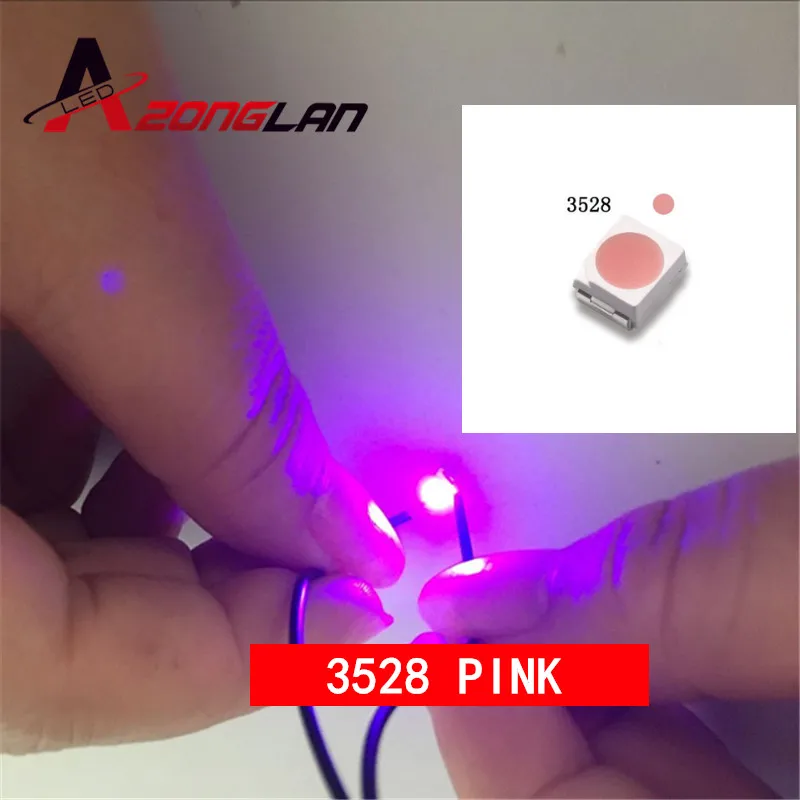 2016 New Arrival Time-limited Led Diode 3000pcs 3528/1210 Pink Smd/smt Plcc-2 Light-emitting Ultra Bright Diodes free Shipping | Освещение