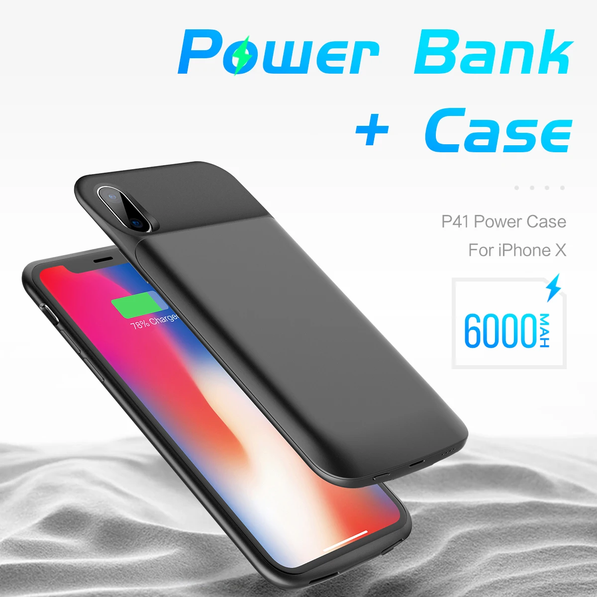 Чехол ROCK Battery для iPhone 7, 6, 6S X, внешний аккумулятор, чехол для iPhone X, 6000 мА/ч, зарядное устройство, задняя крышка, чехол